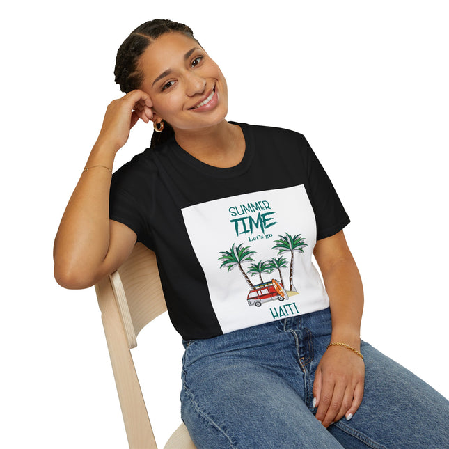 Summer Time in Haiti Sweatshirt Tropical Palm & Surf Van Graphic Caribbean Vibes Pullover Beach Life Travel & Vacation Vibes T-Shirt