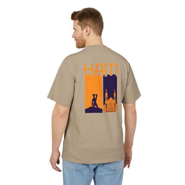 The Dual Soul of Haiti Negre Marron & Cathedral Graphic Tee Heritage Pride Collection Unisex Heavy Faded T-Shirt Haitian Street Vibes Graphic on Back