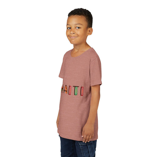 Haitian Pride Youth T-Shirt Kids Short Sleeve Graphic Tee Cultural Roots & Heritage Apparel Summer Vacation Shirt