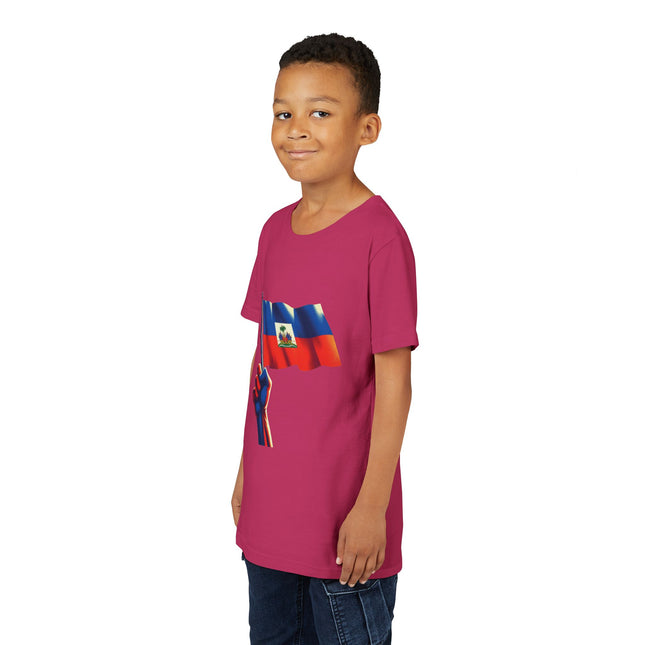 Haitian Flag Youth T-Shirt Patriotic Kids Graphic Tee Cultural Heritage Apparel Haiti Pride Celebration Shirt