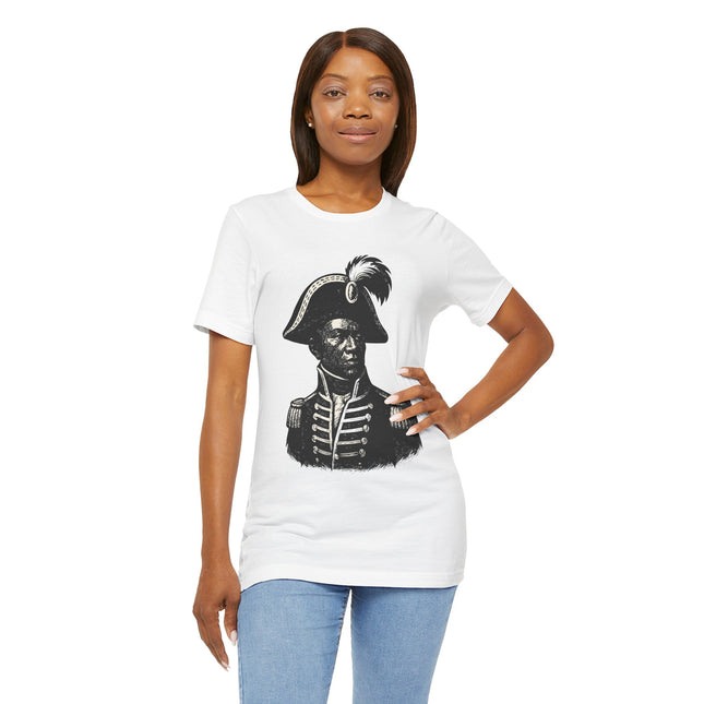 Historical Haitian Hero Tee Vintage Black & White Portrait Unisex Cultural Heritage T-Shirt