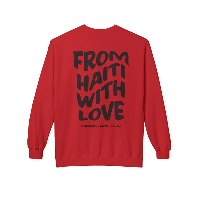 From Haiti, With Love Cozy Unisex Crewneck Sweatshirt Midweight Fleece Pullover Cultural Pride & Gift-Ready Apparel