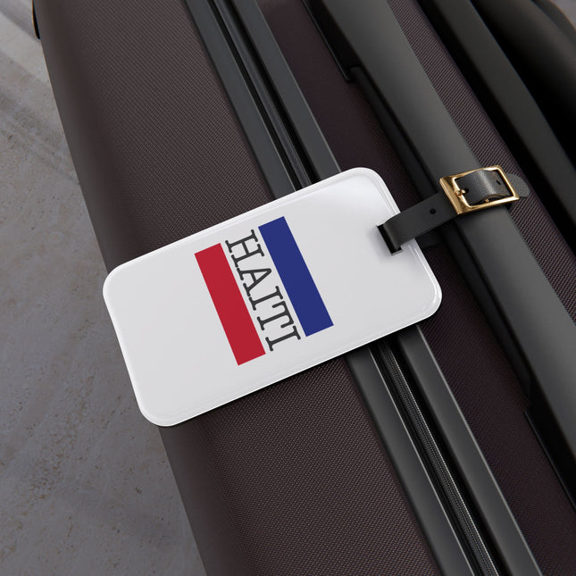 Haitian Heritage Vertical Flag Premium Minimalist Luggage Tag Limited Artist Edition Heritage Travel Accessory