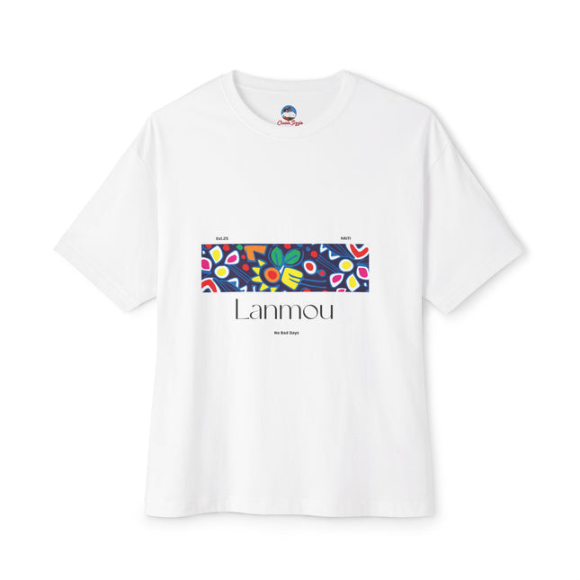 Lanmou “No Bad Days” Sweatshirt Haitian Floral Art Graphic Creole Love Pullover Island Vibes & Cultural Unisex Oversized T-Shirt