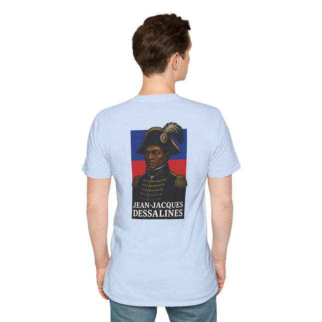 The Commander’s Call Jean-Jacques Dessalines Legacy T-Shirt Haitian Freedom Series Unisex Softstyle Tee Haitian Street Vibes Graphic on Back