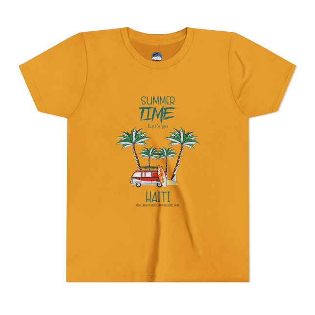 Summer Adventure Youth Tee Haiti Vacation Edition Kids Short Sleeve Shirt Caribbean Pride Apparel