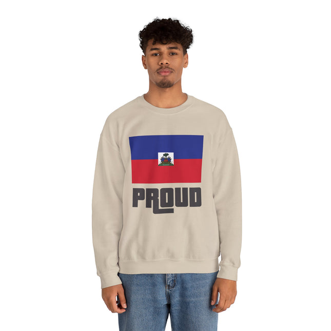 Proud Haitian Heritage Flag Sweatshirt Cultural Pride Series Unisex Premium Crewneck Proud Haitian Sweatshirt