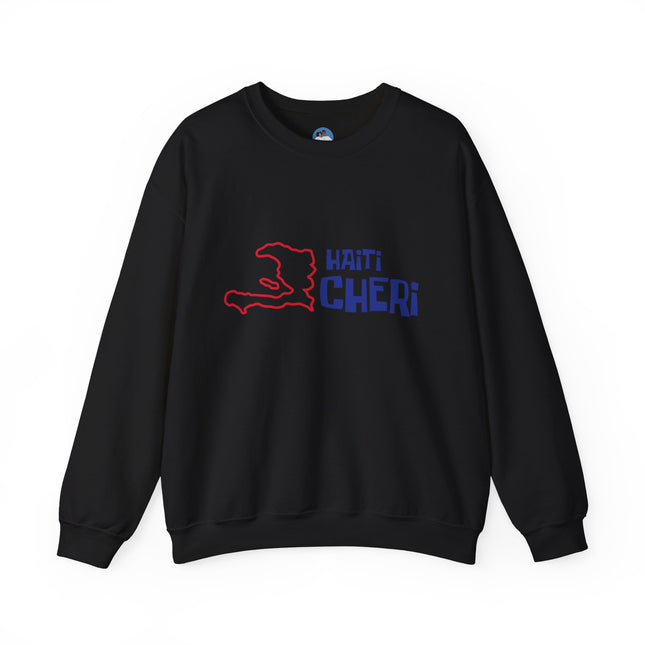 Haiti Chéri Tropical Island Nostalgia Sweatshirt Playful Heritage Design Unisex Cozy Crewneck Sweatshirt