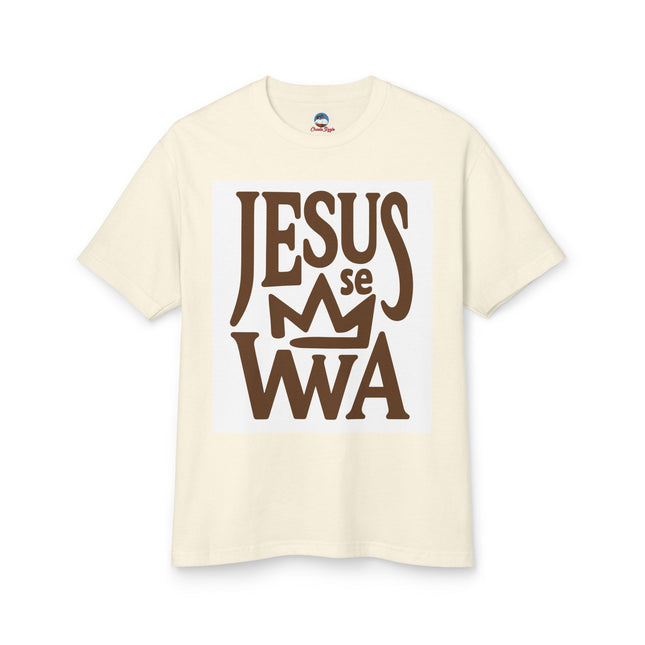 Jezi se Wa Jesus is King Haitian Faith Sweatshirt Creole Christian Apparel Spiritual Heritage Collection Heavyweight Cotton Tee
