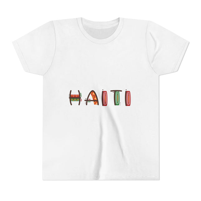 Haitian Pride Youth T-Shirt Kids Short Sleeve Graphic Tee Cultural Roots & Heritage Apparel Summer Vacation Shirt