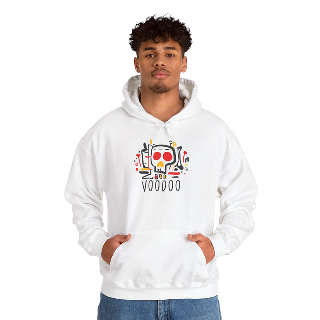 Sacred Rebel Vodou Skull Power Hoodie Afro-Haitian Heritage Series Unisex Heavy Blend Sweatshirt