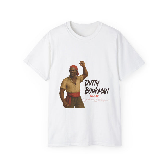 The Revolutionary Chant Dutty Boukman Graphic Tee Haitian Heritage Series Unisex Vintage Garment-Dyed T-Shirt