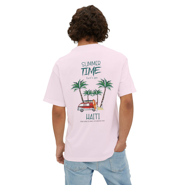 Summer Time Haiti Tropical Tap-Tap Oversized Tee Caribbean Vibes Collection Unisex Relaxed Fit Haitian Street Vibes Graphic on Back