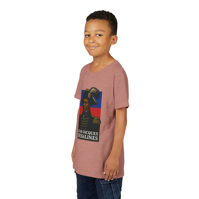 Jean-Jacques Dessalines Youth T-Shirt Haitian Independence Graphic Tee Black History Kids Apparel Cultural Heritage Gift