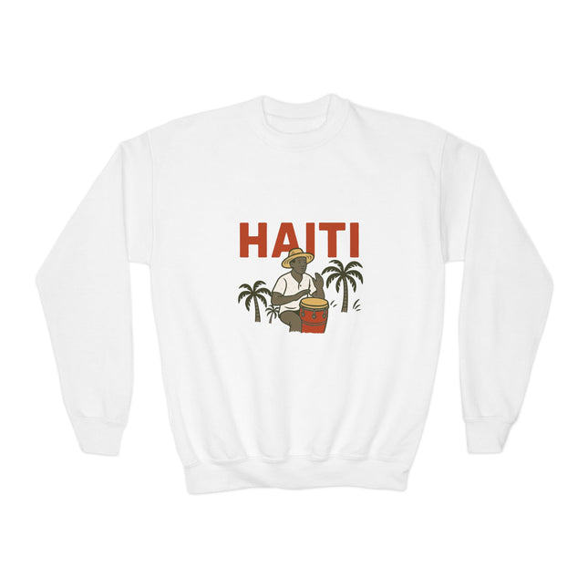The Haitian Harvest Tropical Youth Sweatshirt Afro-Haitian Cultural Series Kids’ Premium Crewneck