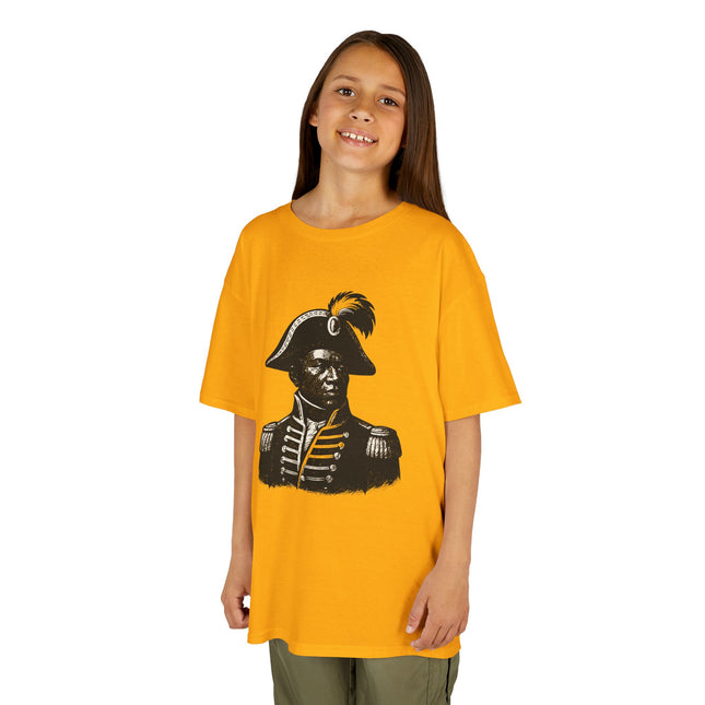 Historical Kids T-Shirt Haitian Hero Graphic Tee Vintage Art Youth Shirt Educational Cultural Apparel