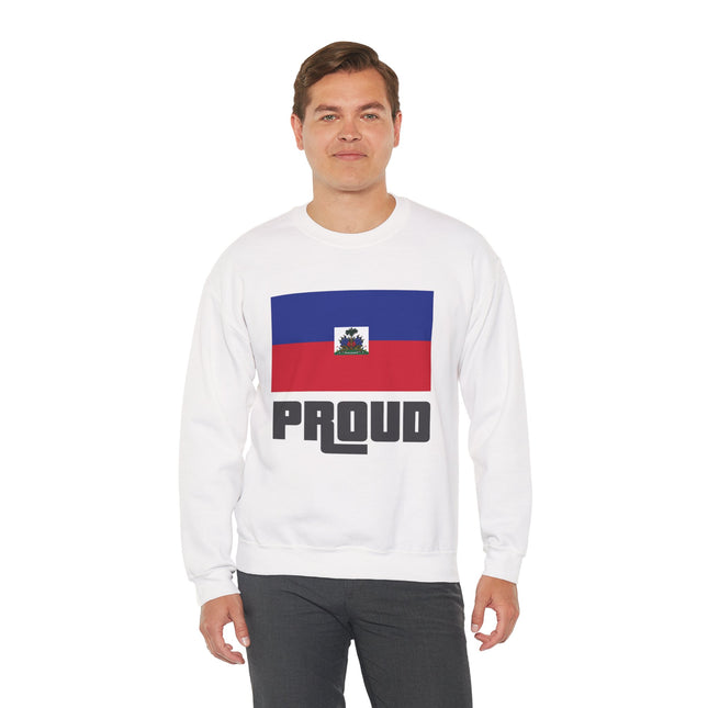Proud Haitian Heritage Flag Sweatshirt Cultural Pride Series Unisex Premium Crewneck Proud Haitian Sweatshirt
