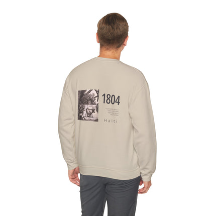 1804 Memory Capsule Haitian Independence Crewneck Heritage Reflection Series Unisex Premium Sweatshirt Haitian Street Vibes Graphic on Back
