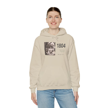 1804 Independence Heritage Hoodie Haiti History & Freedom Tribute Vintage Sketch Unisex Casual Hoodie