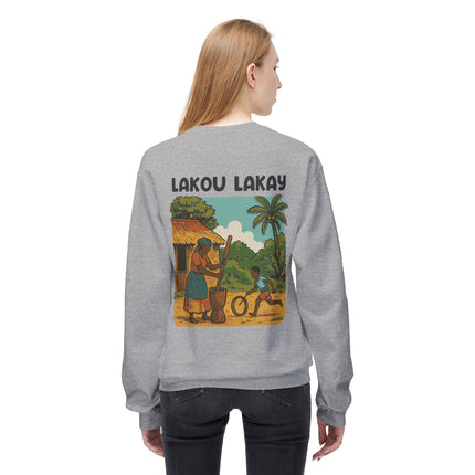 Lakou Lakay Creole Heritage Sweatshirt Haitian Nostalgia Series Unisex Premium Crewneck, Everyday Casual Wear