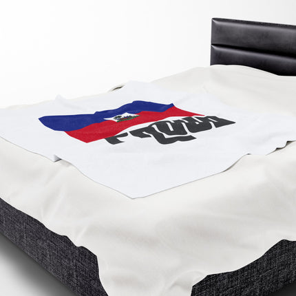 Haitian Flag Proud Premium Plush Blanket Bold Heritage Streetwear Inspired Design - CreoleSizzle