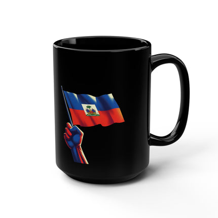 Flag Raised Fist High Premium Haitian Pride & Resistance Mug 15oz Heritage Edition