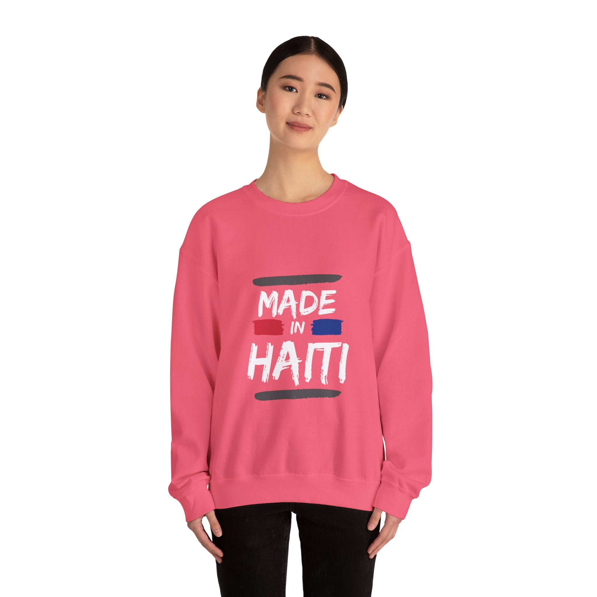 Made in Haiti Unisex Crewneck Sweatshirt – Haitian Pride Sweater, Heritage Clothing, Comfortable Heavy Blend Pullover