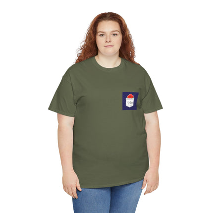 Haiti Hibiscus Pocket Tee Tropical Elegance Haitian Heritage Series Unisex Heavy Cotton T-Shirt