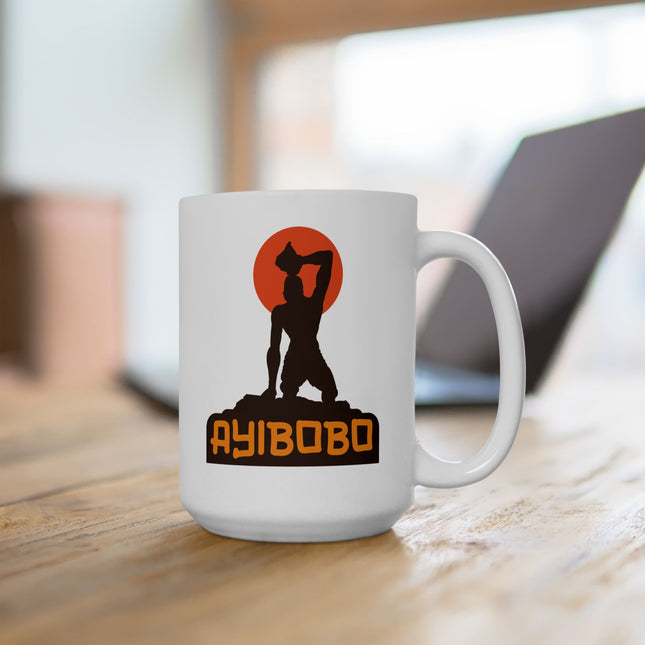Ayibobo Maroon Warrior Call Premium Mug Haitian Ancestral Strength & Spiritual Heritage - CreoleSizzle