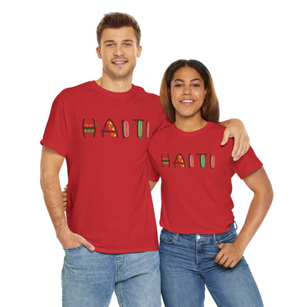 Haiti in Color Limited Heritage Drop Tee Artistic Creole Typography - CreoleSizzle
