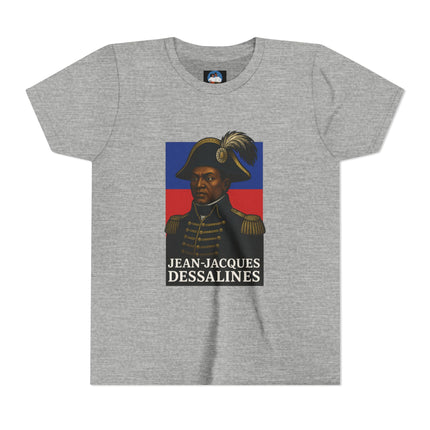 Jean-Jacques Dessalines Youth T-Shirt Haitian Independence Graphic Tee Black History Kids Apparel Cultural Heritage Gift