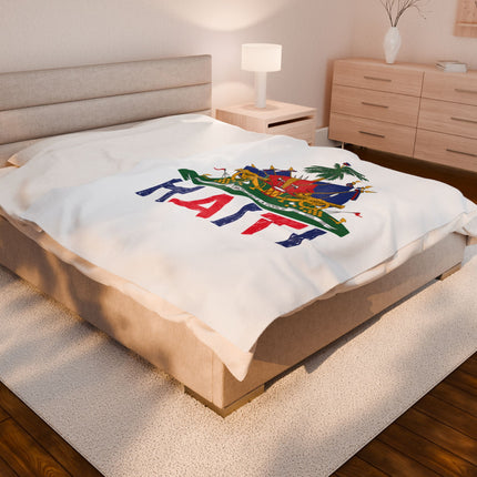 Haitian Flag Ayiti Heritage Plush Blanket Limited Cultural Pride Edition - CreoleSizzle