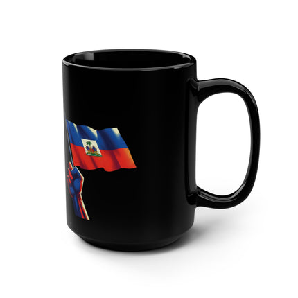 Flag Raised Fist High Premium Haitian Pride & Resistance Mug 15oz Heritage Edition