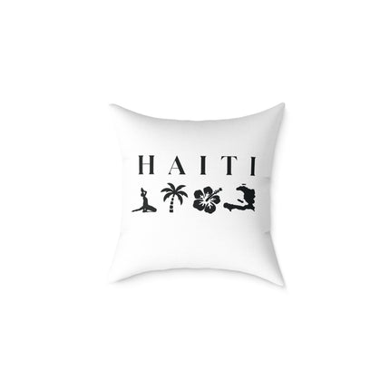 Minimalist Haiti Nature Pillow Tropical Silhouette Design Accent Coastal Calm Collection - CreoleSizzle