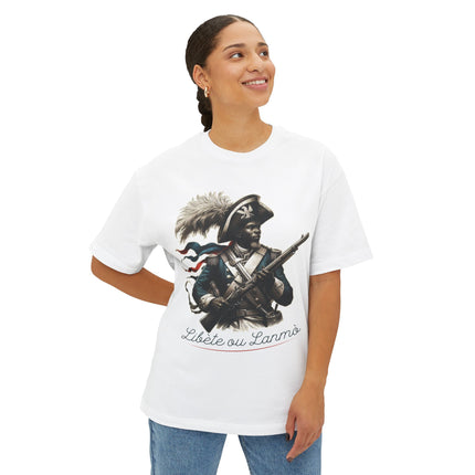 Liberty or Death Haitian Revolution Oversized Tee Revolutionary Spirit Series Unisex Boxy T-Shirt, Historical Graphic Tee