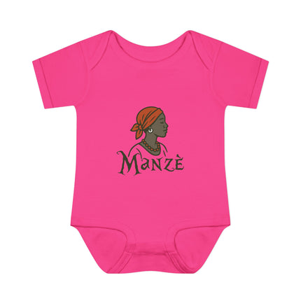 Manzè Infant Bodysuit Haitian Heritage Baby Onesie Empowering Creole Design Premium Infant Apparel