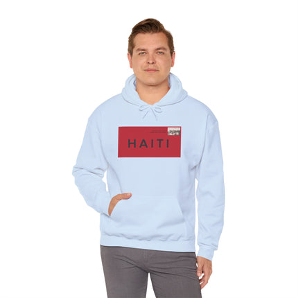 Haiti Stamp Bold Red & Black Seal of Origin Hoodie Haitian Diaspora Pride Series Unisex Hoodie,