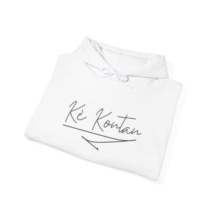 Kè Kontan Hoodie “Happy Heart” Creole Script Haitian Joy-Inspired Unisex Sweatshirt, Cozy Streetwear & Cultural Pride Gift