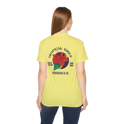Tropical Vibes Tee Hibiscus Spirit Edition Caribbean-Inspired Graphic T-Shirt Unisex Summer Wear