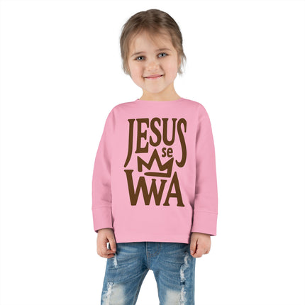 Jezi se Wa Toddler Long Sleeve Tee Faith & Cultural Pride Inspirational Haitian Kids Shirt Unisex Soft Cotton