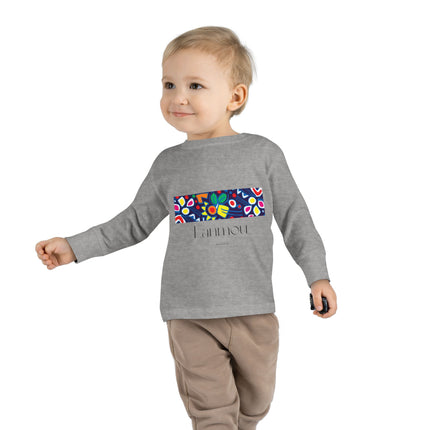 Lanmou Floral Toddler Tee Haitian Inspired Love Design Kids Long Sleeve Shirt Spring & Everyday Wear