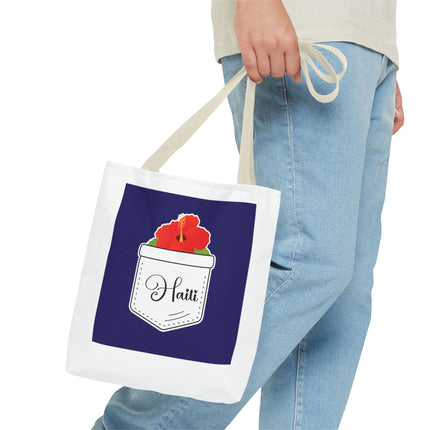 Hibiscus Haiti Limited Edition Heritage Tote Bag Tropical Elegance Design - CreoleSizzle