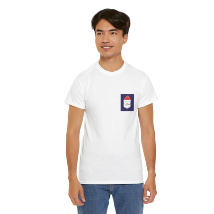 Haiti Hibiscus Pocket Tee Tropical Elegance Haitian Heritage Series Unisex Heavy Cotton T-Shirt