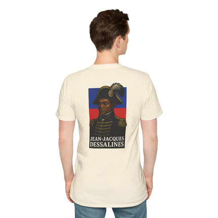 The Commander’s Call Jean-Jacques Dessalines Legacy T-Shirt Haitian Freedom Series Unisex Softstyle Tee Haitian Street Vibes Graphic on Back