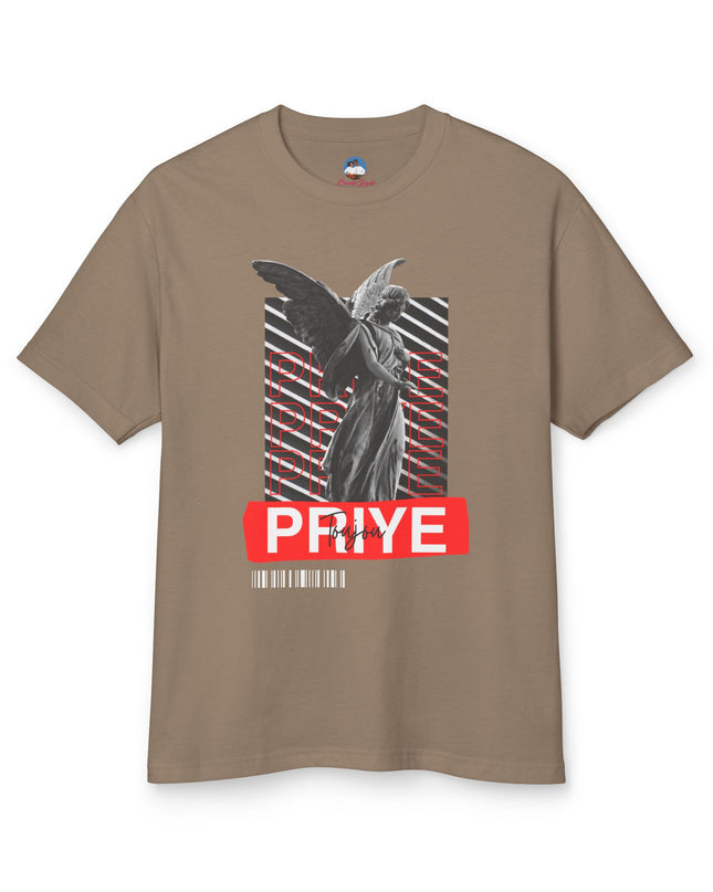 Toujou Priye T-Shirt Haitian Christian Faith Design Pray Always Sustainable & Durable Unisex Garment-Dyed Heavyweight Cotton Tee - CreoleSizzle