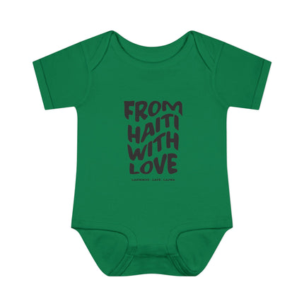 From Haiti With Love Infant Bodysuit Heritage Baby Apparel Premium Newborn Outfit Newborn Baby Clothing