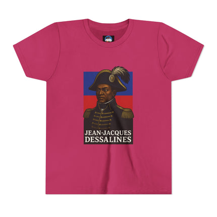 Jean-Jacques Dessalines Youth T-Shirt Haitian Independence Graphic Tee Black History Kids Apparel Cultural Heritage Gift