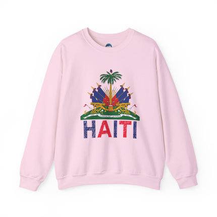Ayiti Pride Crewneck Sweatshirt Haitian Flag & Kreyòl Design Cozy Unisex Heritage Pullover Sweatshirt