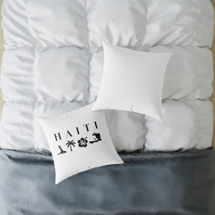 Minimalist Haiti Nature Pillow Tropical Silhouette Design Accent Coastal Calm Collection - CreoleSizzle