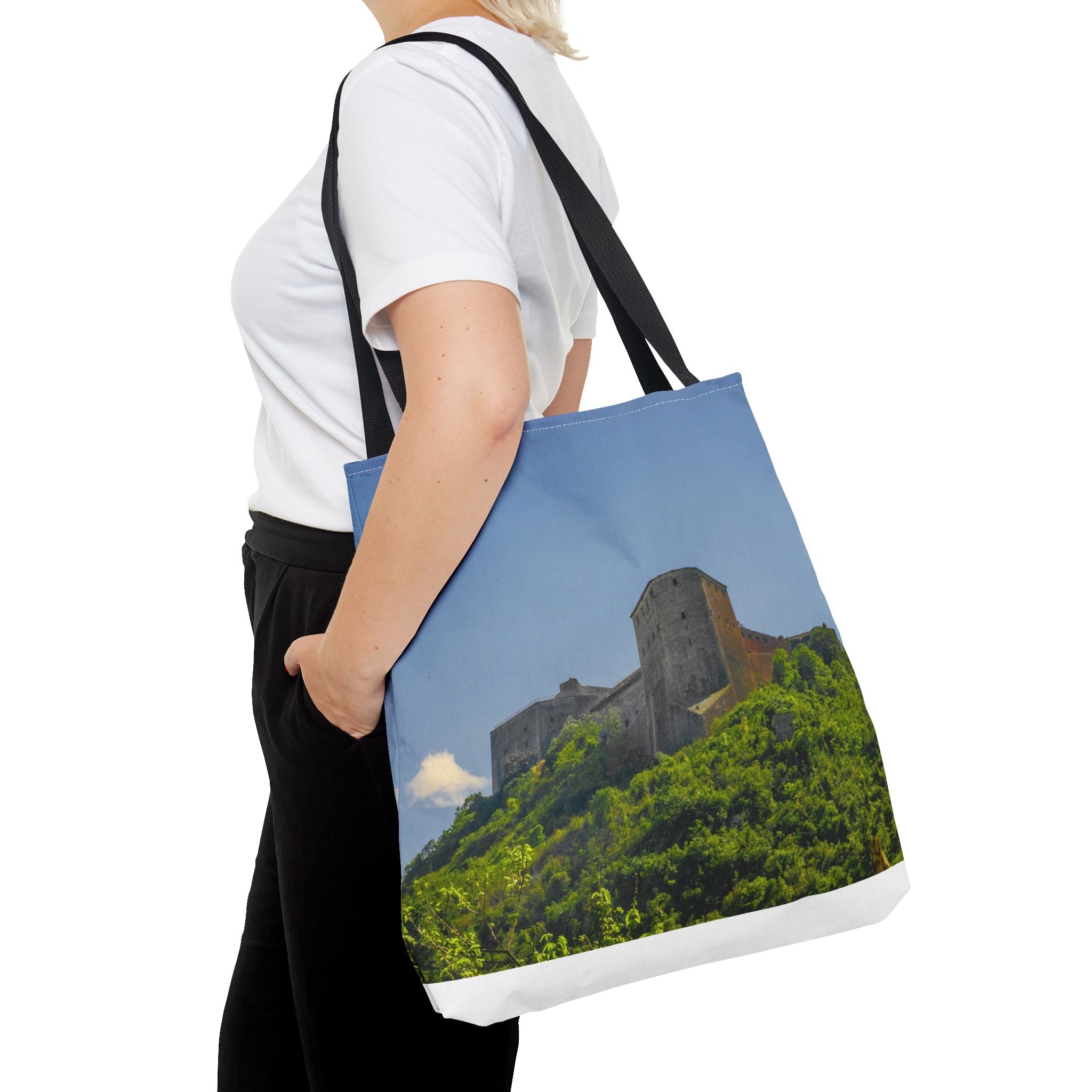 Haitian Citadelle Laferrière Tote Bag – Historical Haiti Travel Bag – Durable All-Over Print Shopping Bag